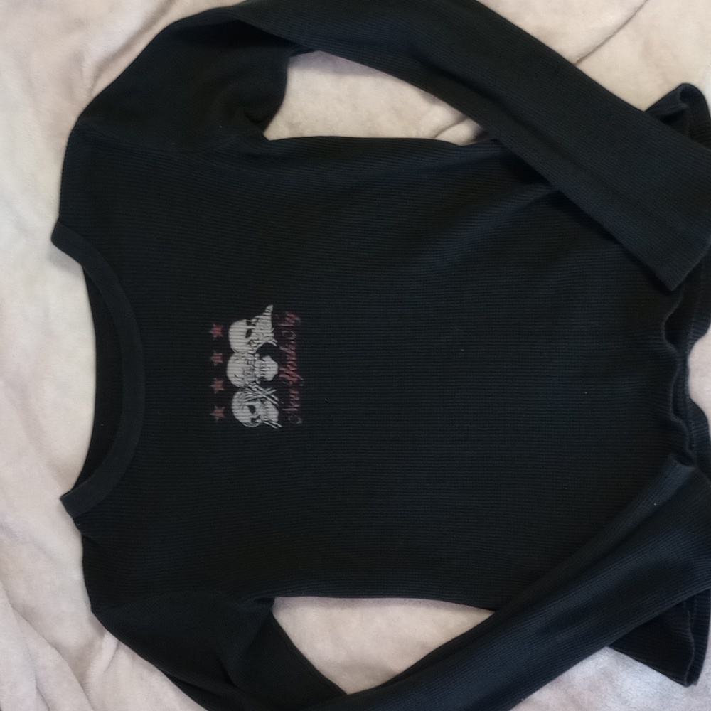 Long sleeve skull John Galt top